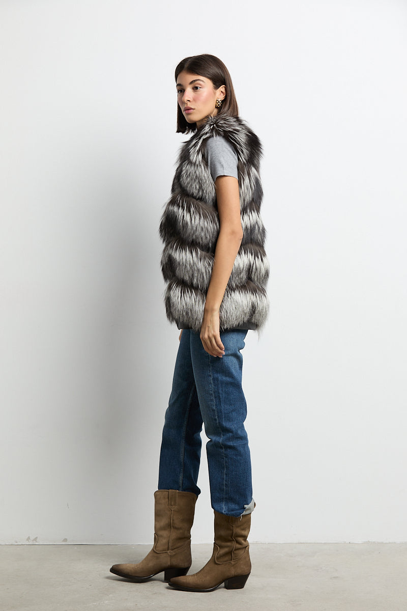 Chaleco zorro natural silver fox