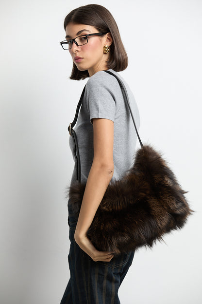 Bolso de zorro marrón