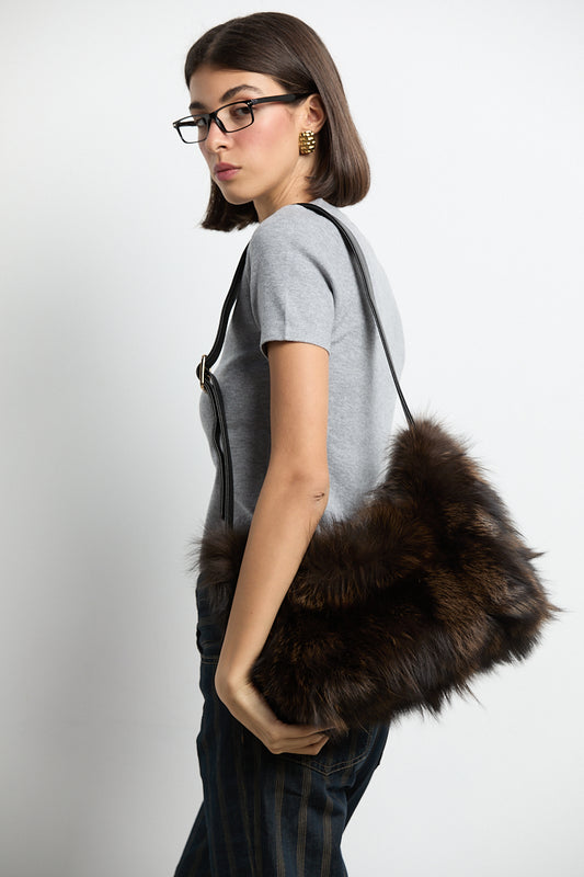 Bolso de zorro marrón