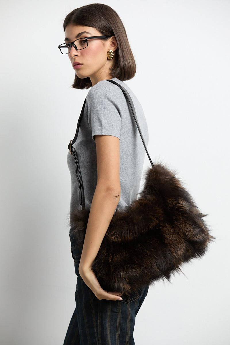 Bolso de zorro marrón