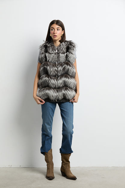 Chaleco zorro natural silver fox