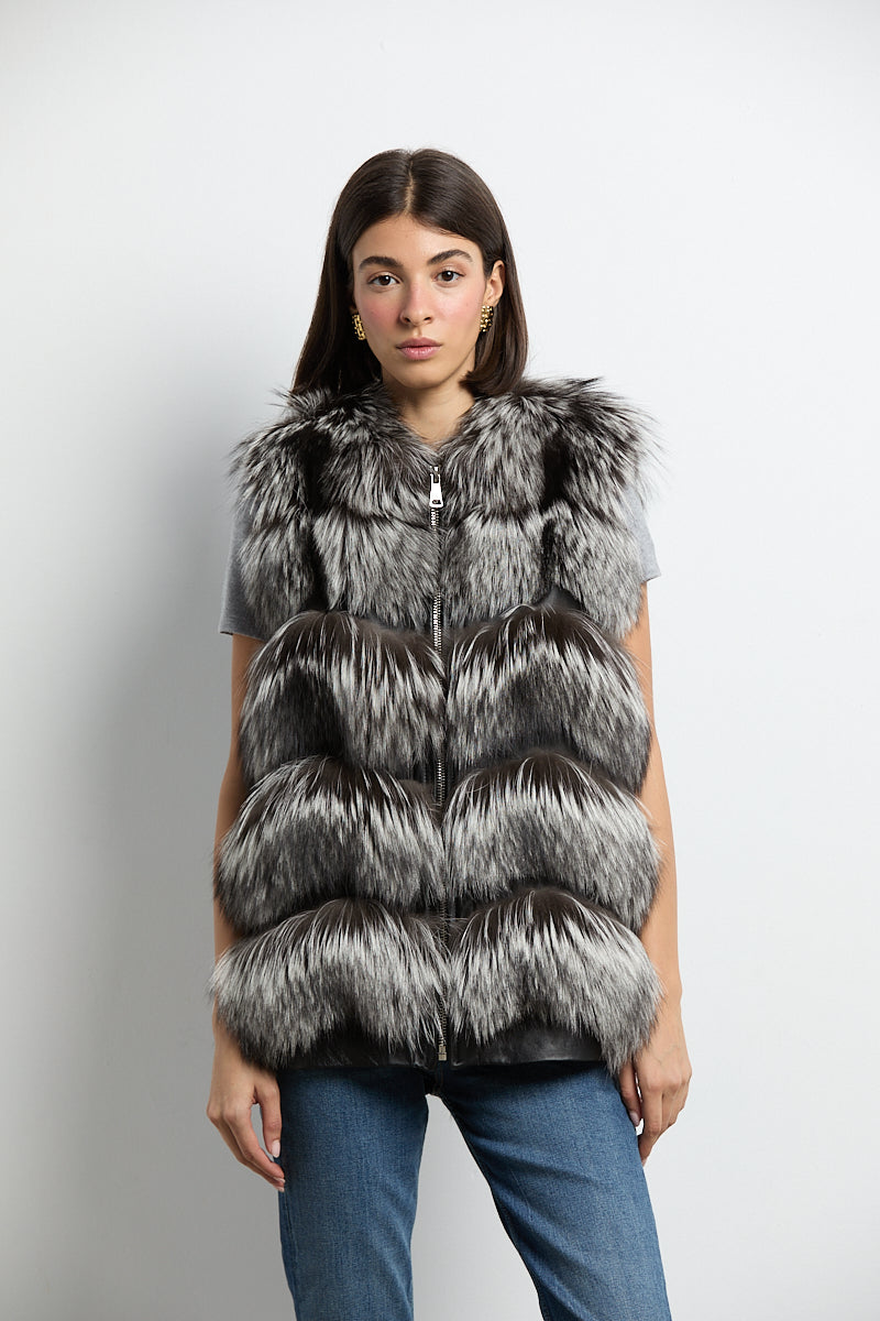 Chaleco zorro natural silver fox