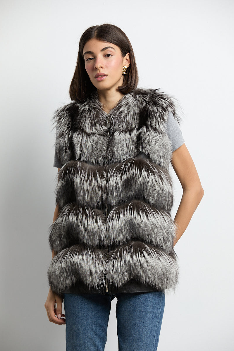 Chaleco zorro natural silver fox