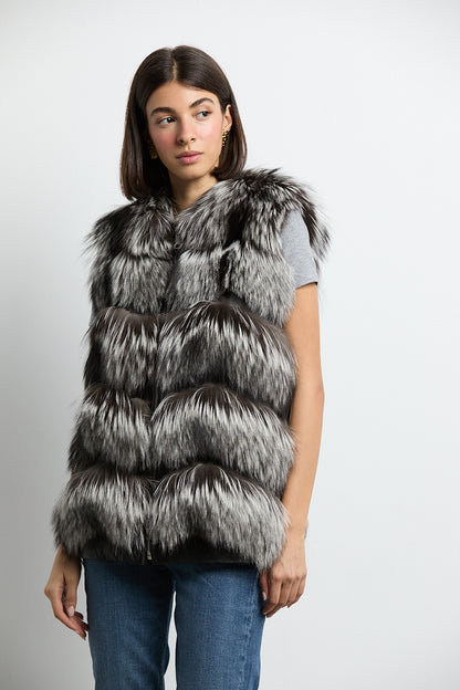 Chaleco zorro natural silver fox