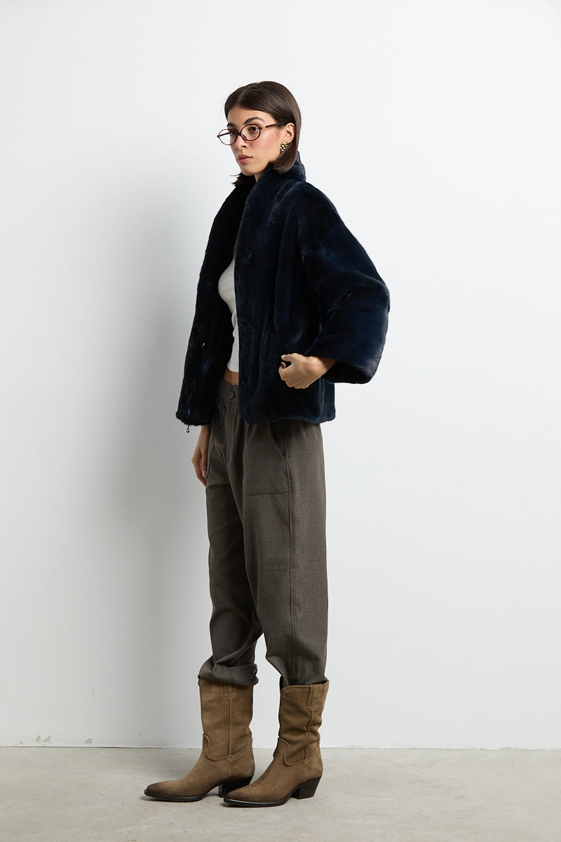 Chaqueta de visón modelo Kyoto azul navy