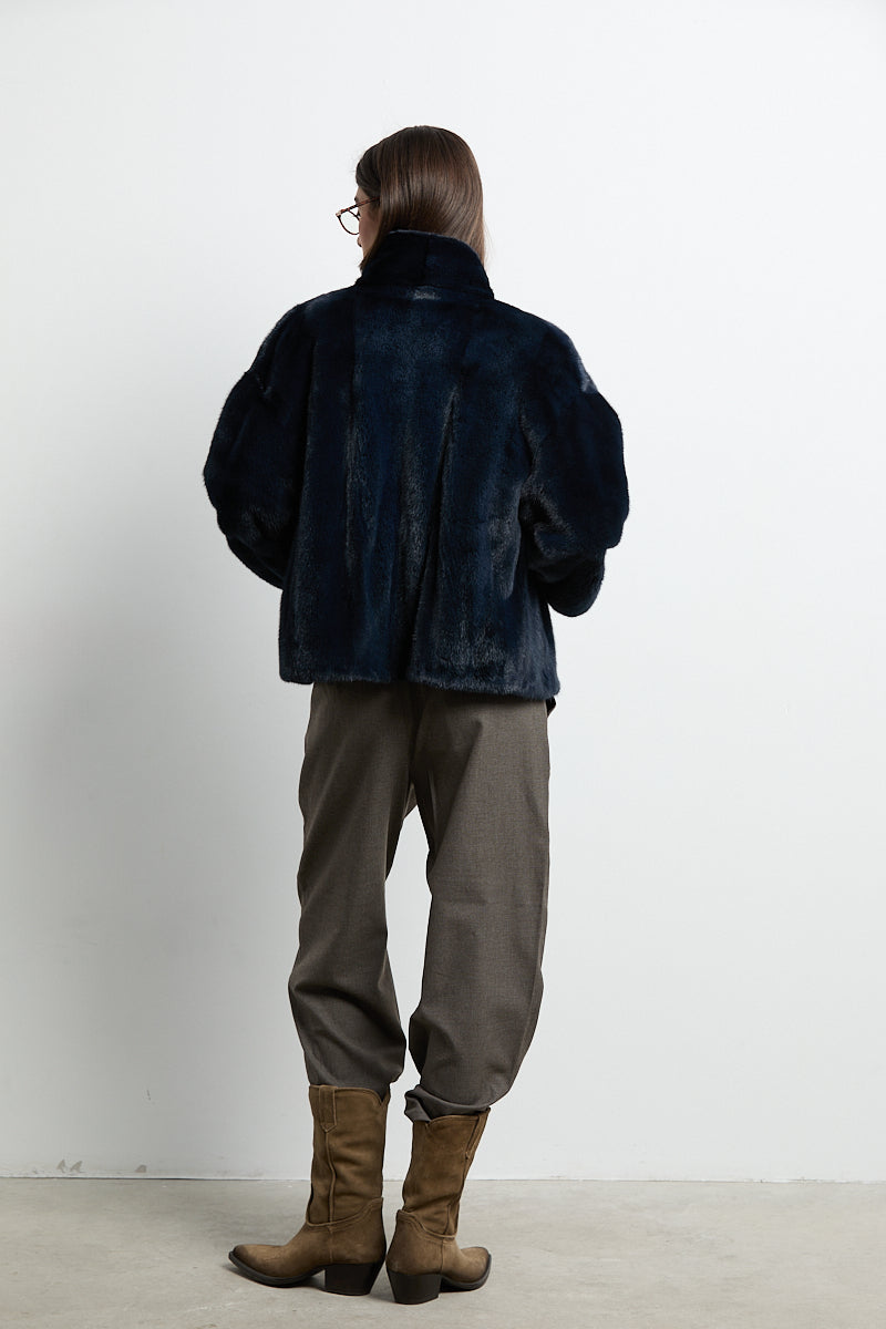 Chaqueta de visón modelo Kyoto azul navy