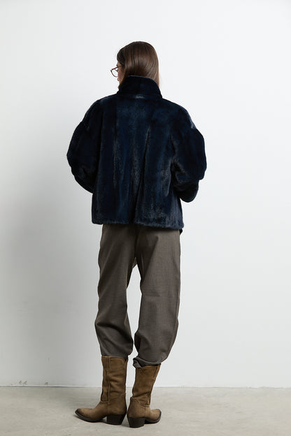 Chaqueta de visón modelo Kyoto azul navy