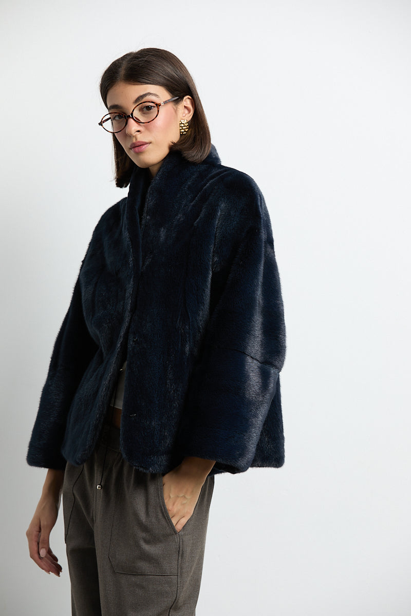 Chaqueta de visón modelo Kyoto azul navy