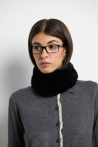 Diadema/Cuello visón negro