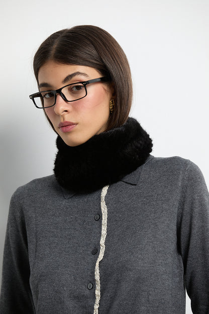 Diadema/Cuello visón negro