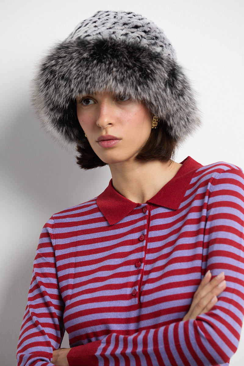 Gorro piel rex con zorro