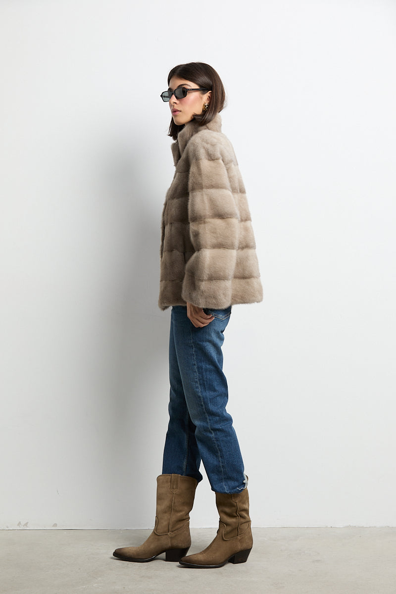 Chaqueta visón zafiro modelo Paris