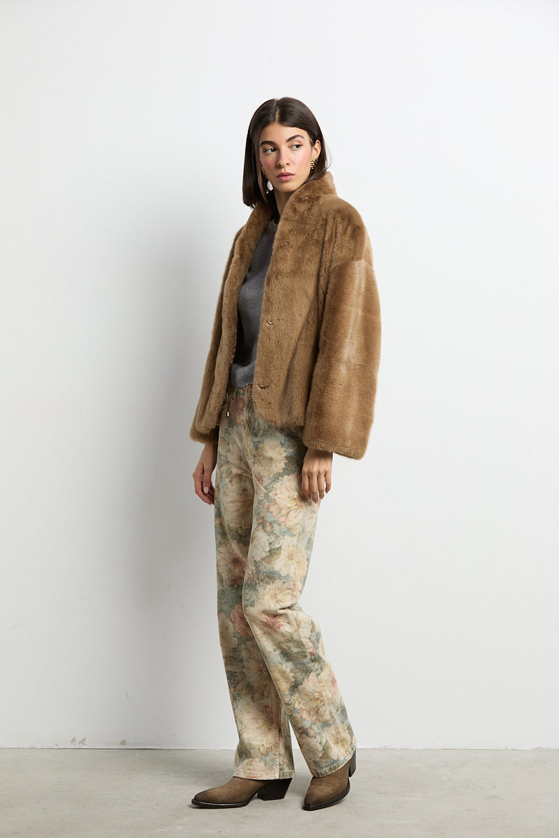 Chaqueta de visón modelo Kyoto camel