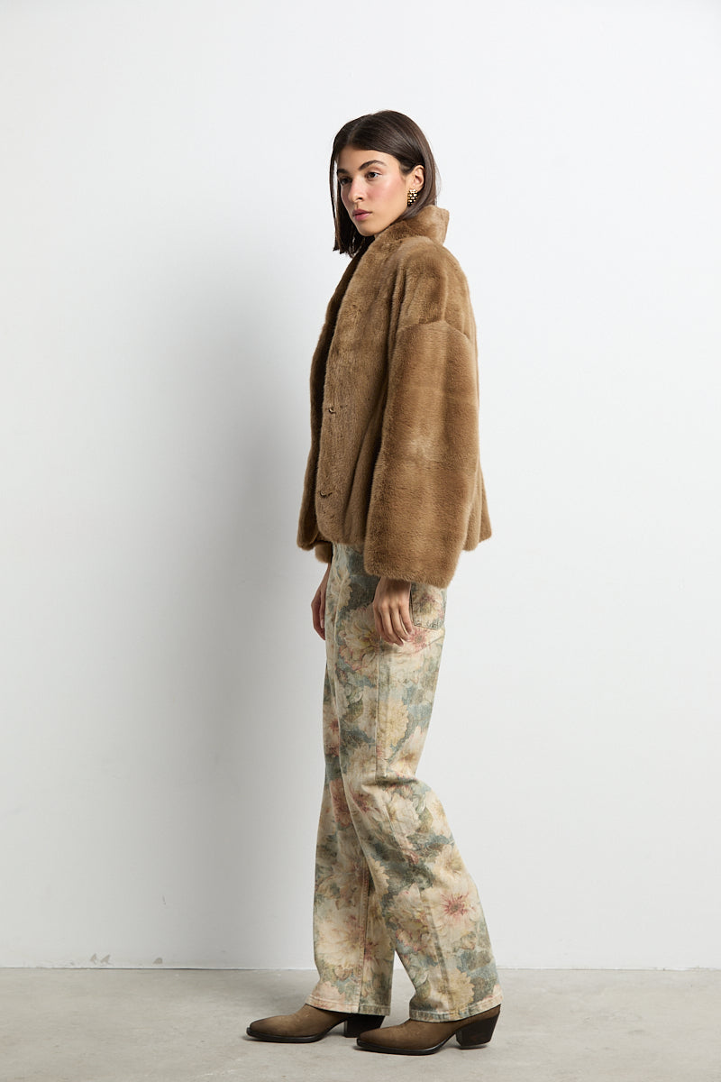 Chaqueta de visón modelo Kyoto camel