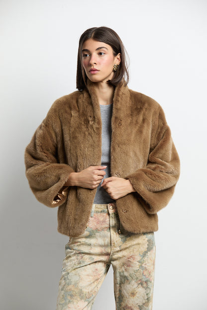 Chaqueta de visón modelo Kyoto camel
