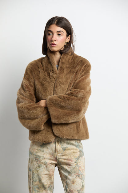 Chaqueta de visón modelo Kyoto camel