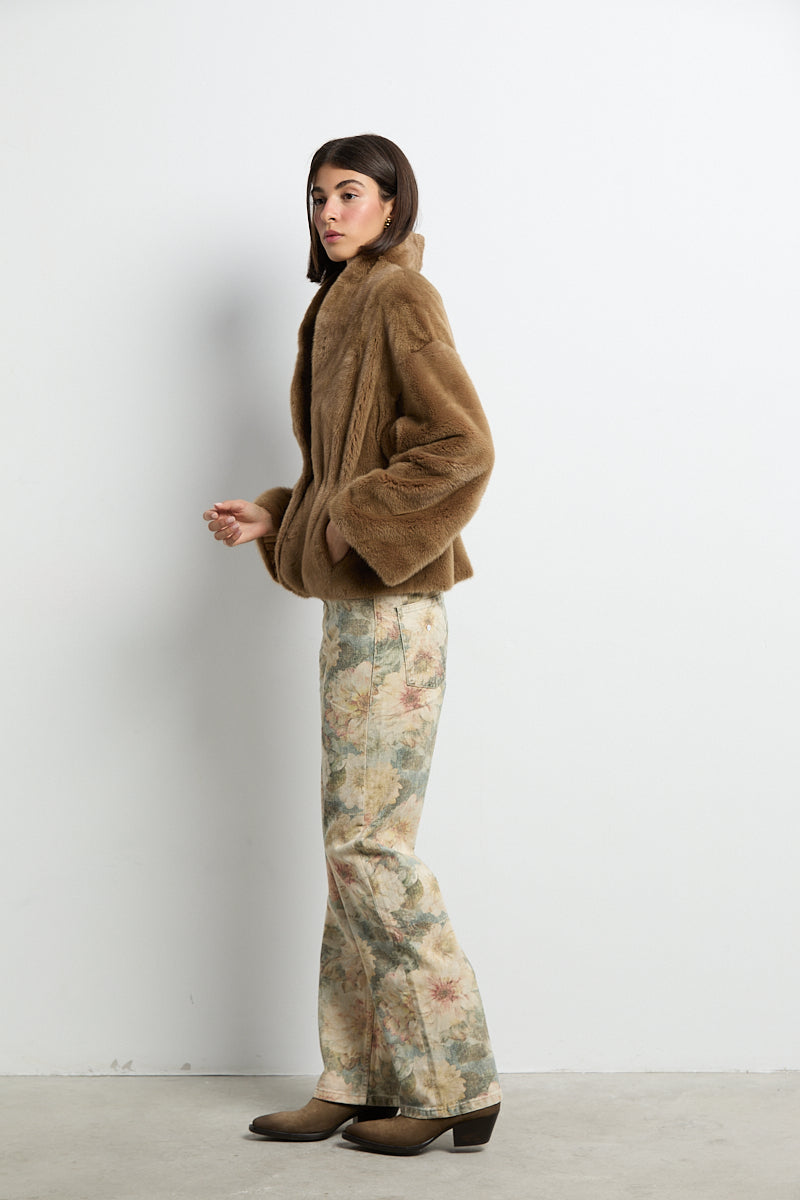 Chaqueta de visón modelo Kyoto camel