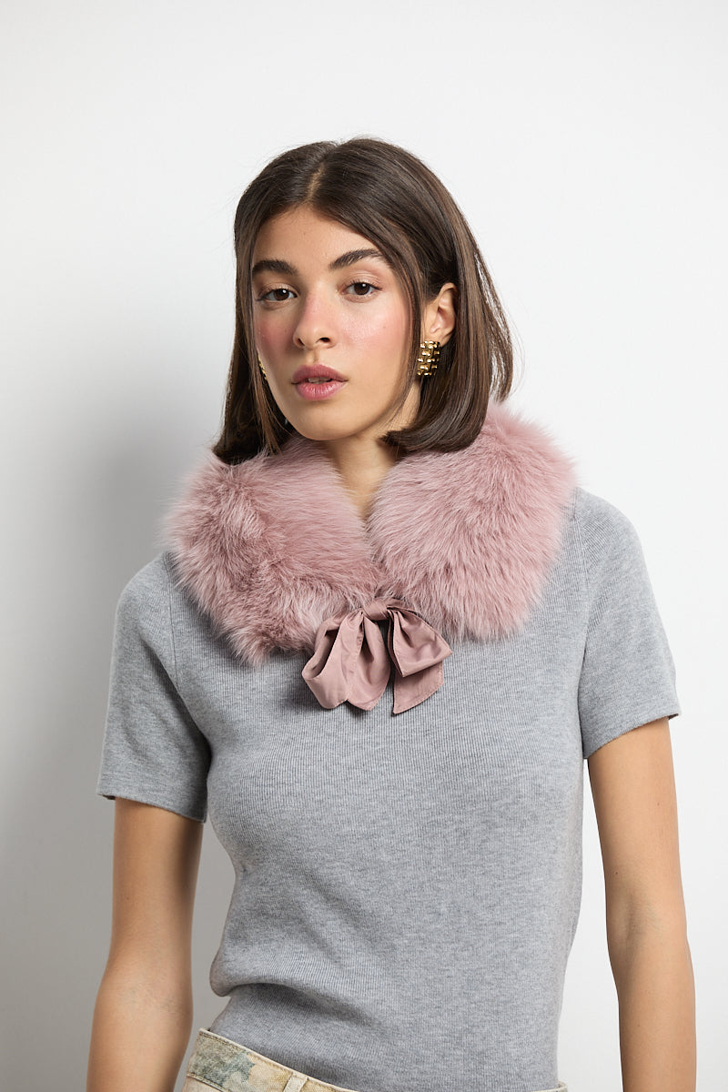 Cuello camisero zorro rosa