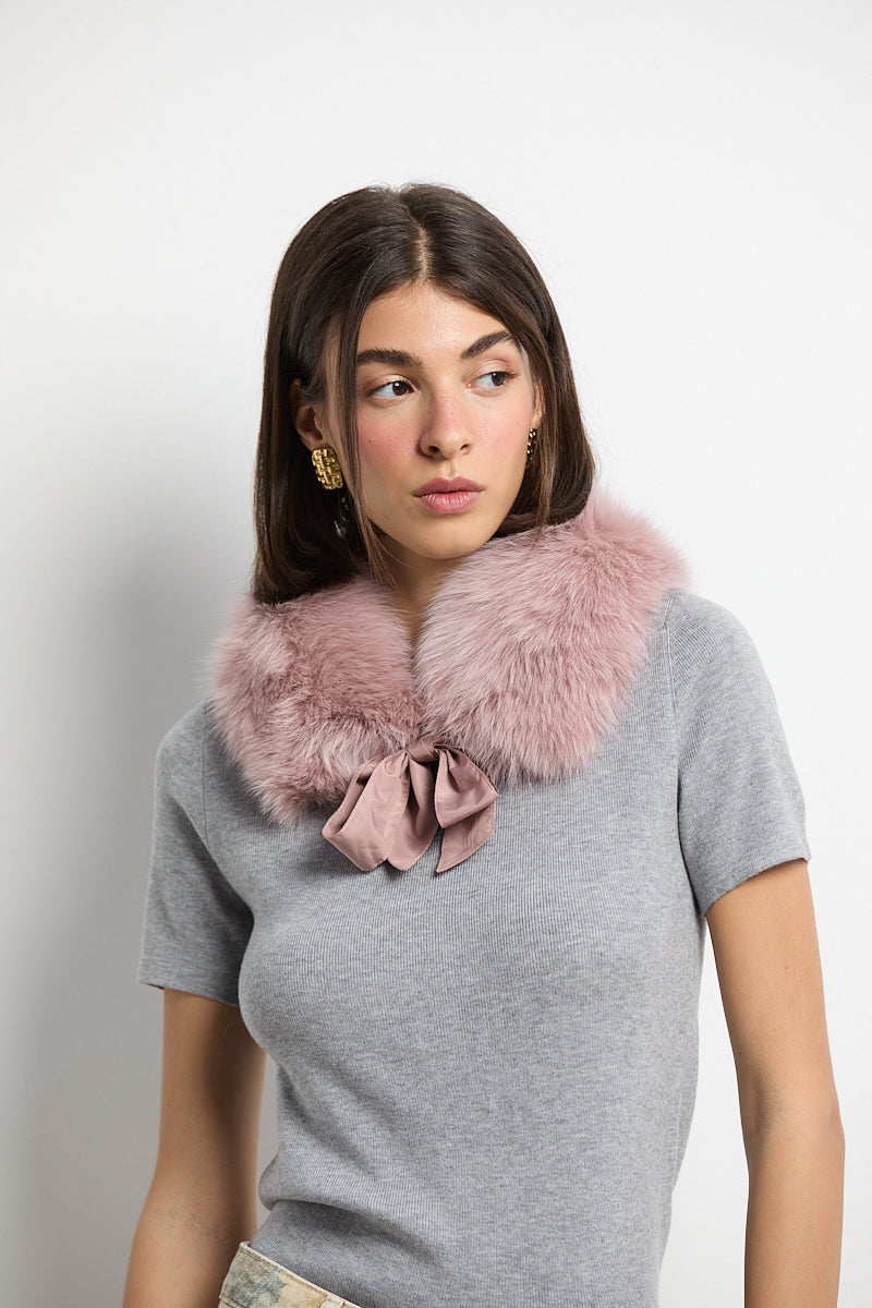 Cuello camisero zorro rosa