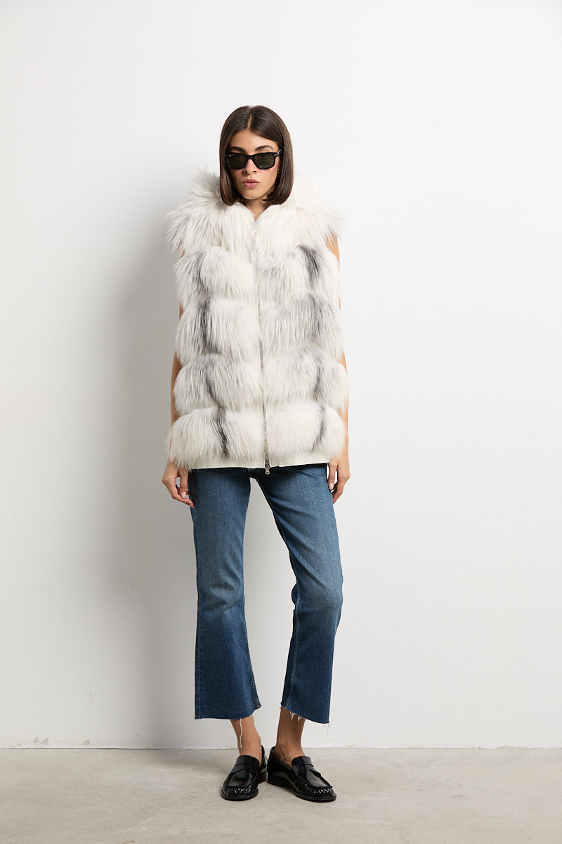 Chaleco con capucha zorro natural shadow