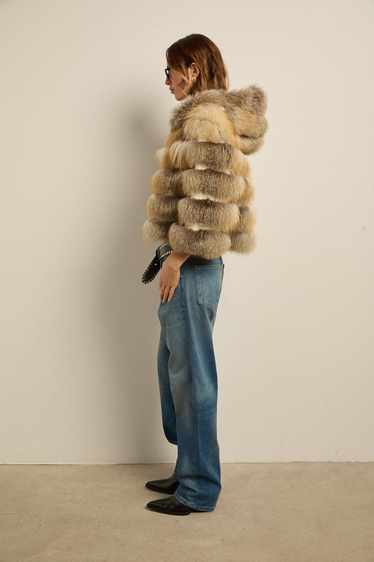 Chaqueta con capucha zorro golden island