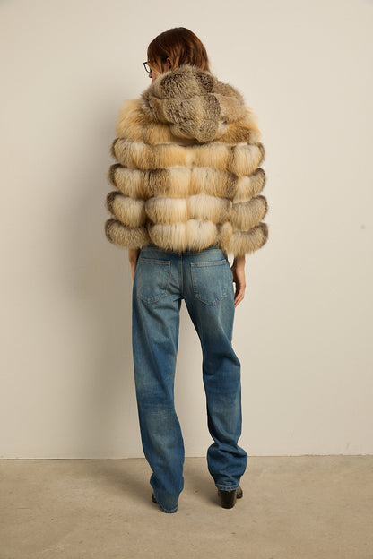 Chaqueta con capucha zorro golden island