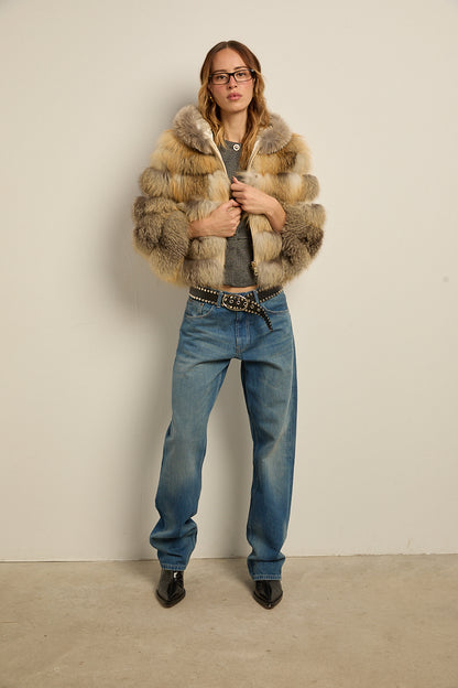 Chaqueta con capucha zorro golden island