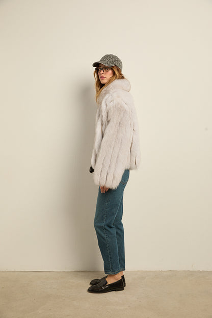 Chaqueta zorro natural blue fox
