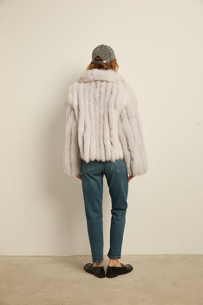 Chaqueta zorro natural blue fox