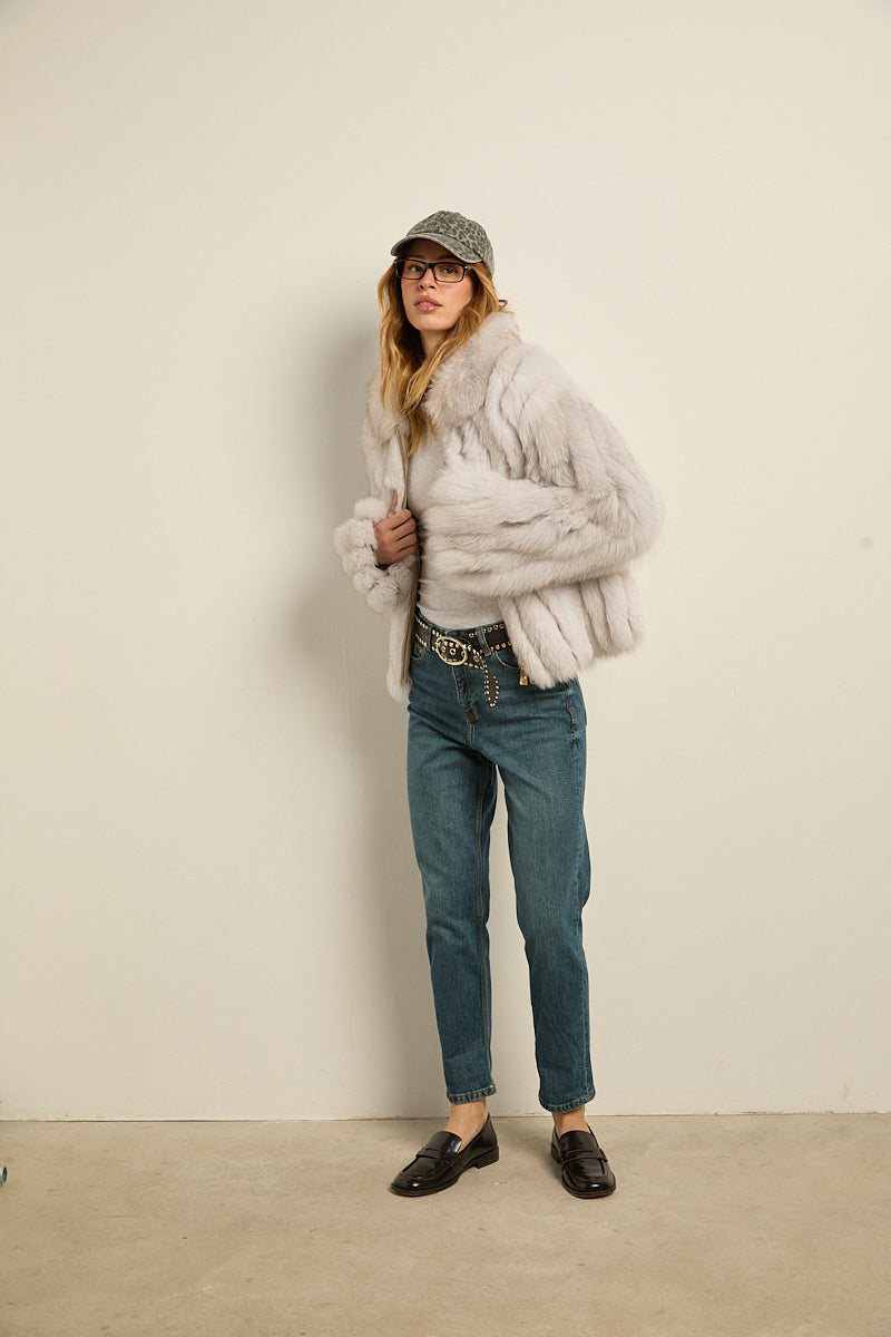Chaqueta zorro natural blue fox