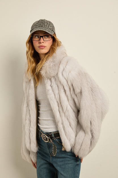 Chaqueta zorro natural blue fox