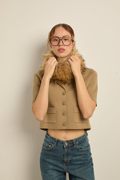 Diadema/Cuello raccoon natural