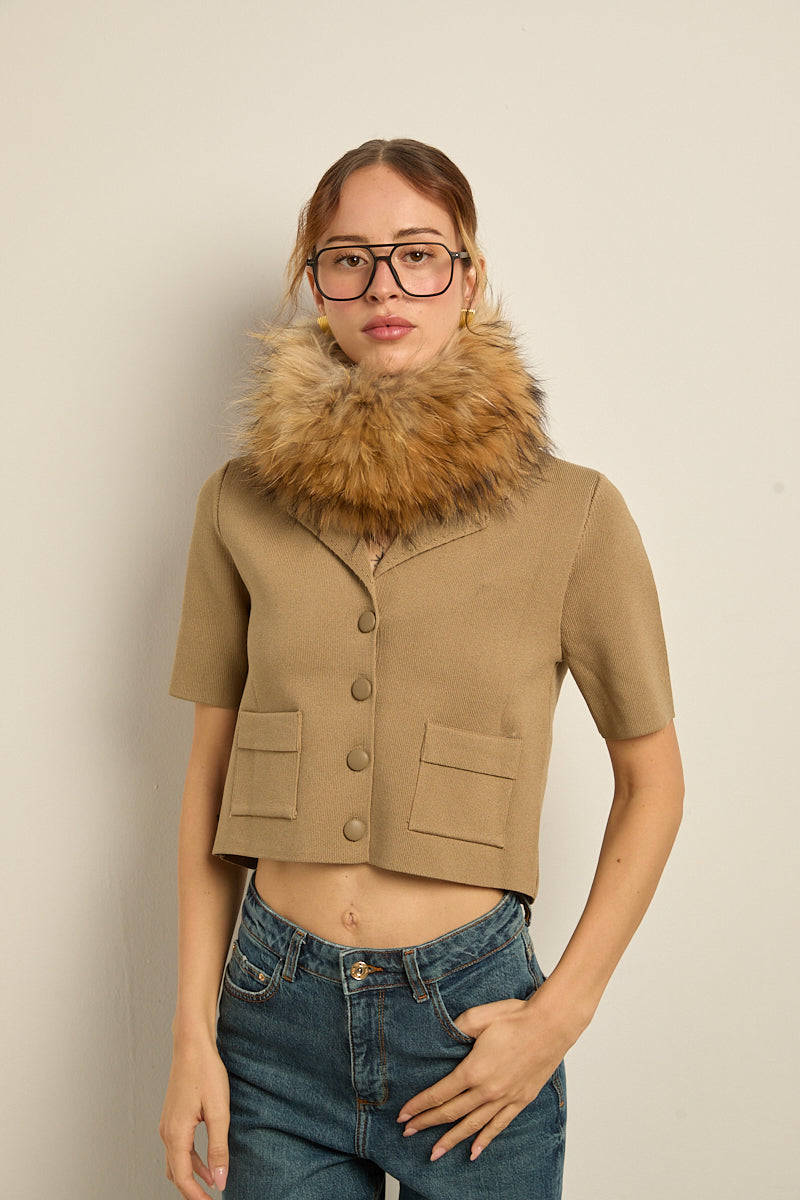 Diadema/Cuello raccoon natural
