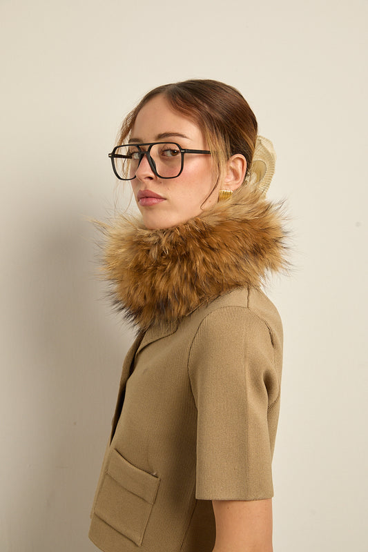 Diadema/Cuello raccoon natural