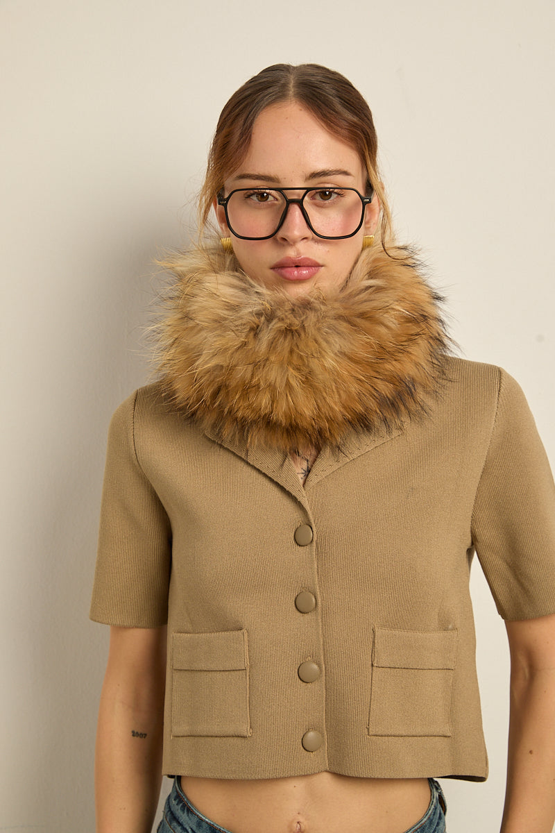Diadema/Cuello raccoon natural