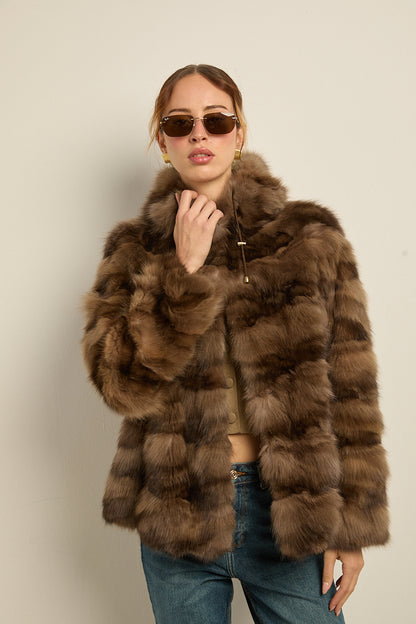Chaqueta capucha martas cibelinas