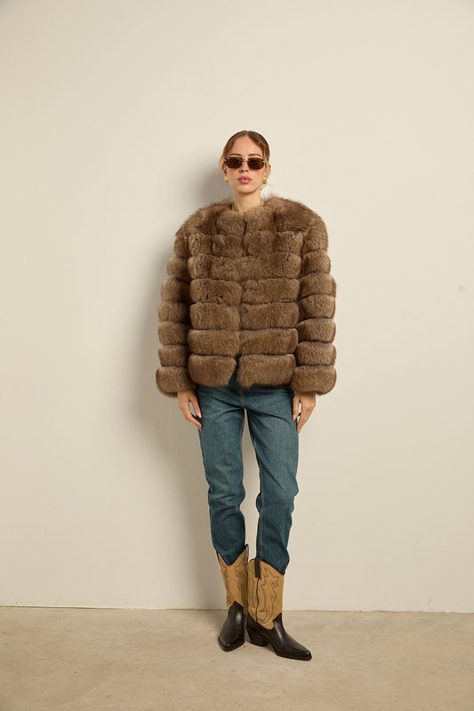 Chaqueta zorro natural sable