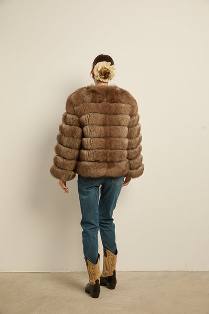 Chaqueta zorro natural sable