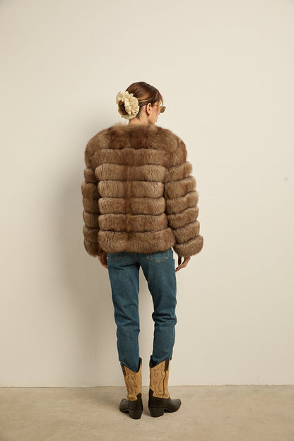 Chaqueta zorro natural sable