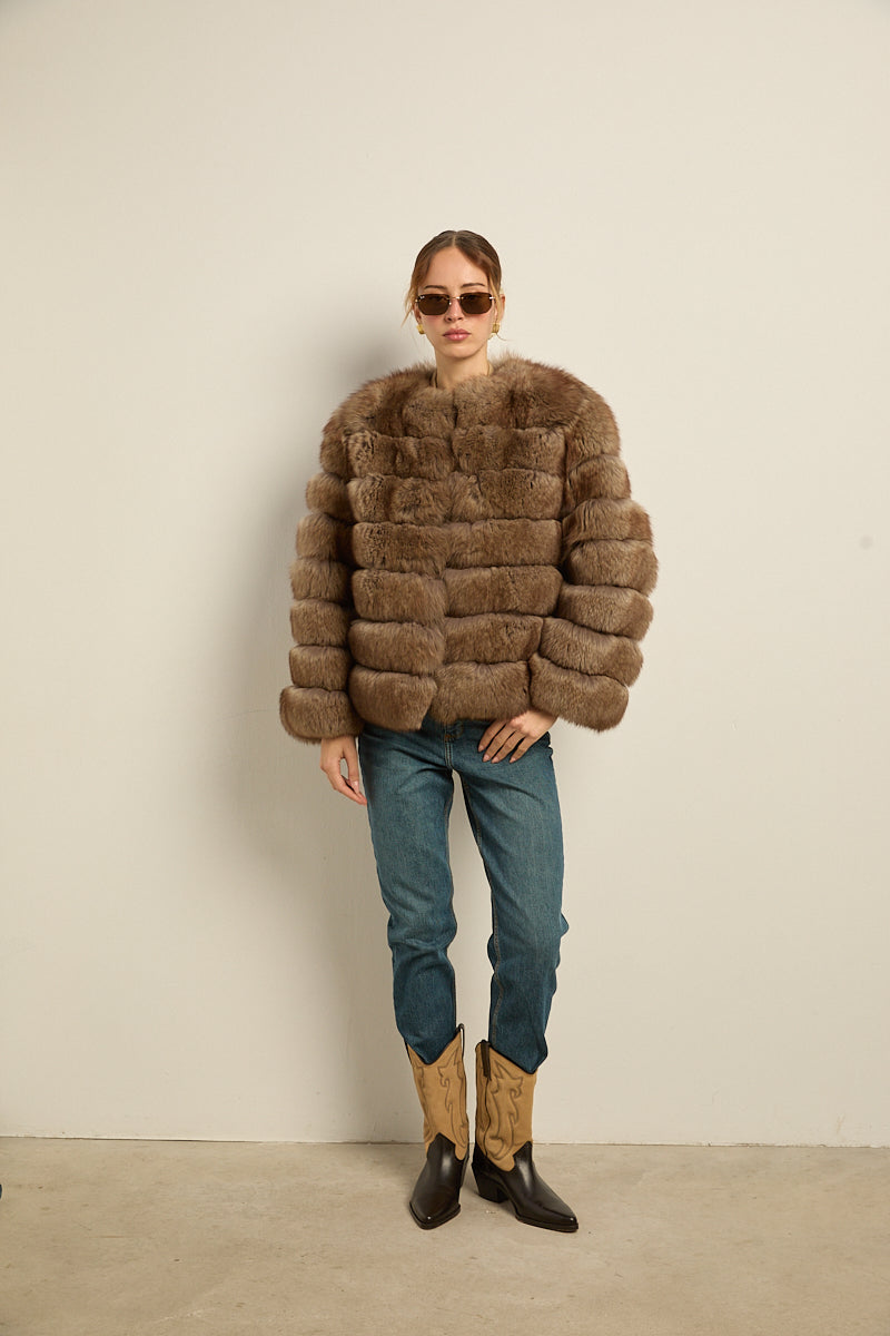 Chaqueta zorro natural sable
