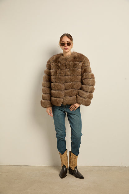 Chaqueta zorro natural sable
