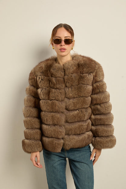 Chaqueta zorro natural sable
