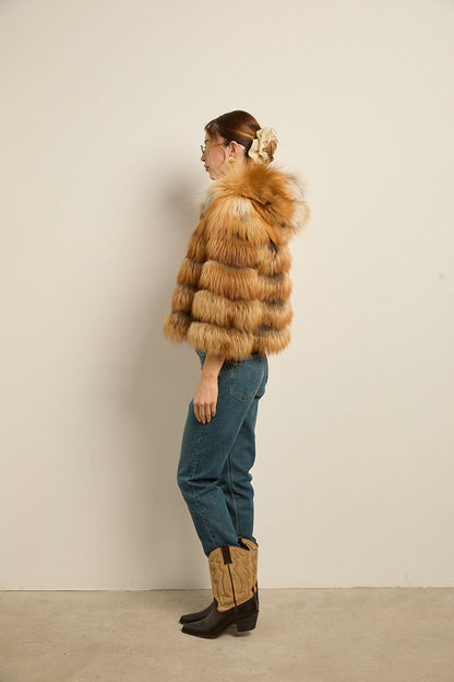 Chaqueta con capucha zorro gold
