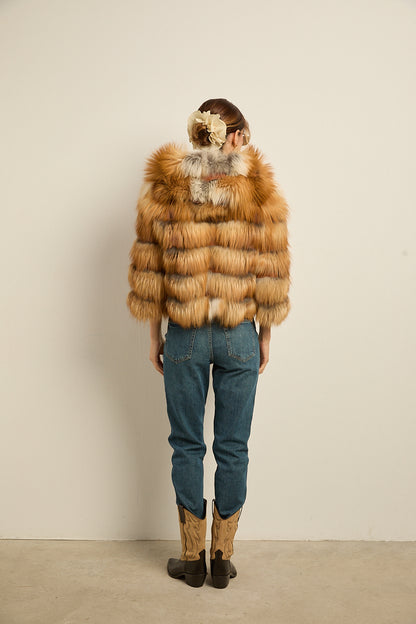 Chaqueta con capucha zorro gold