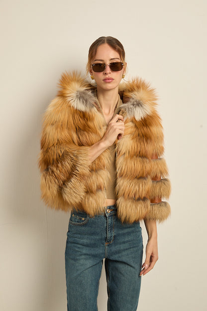 Chaqueta con capucha zorro gold
