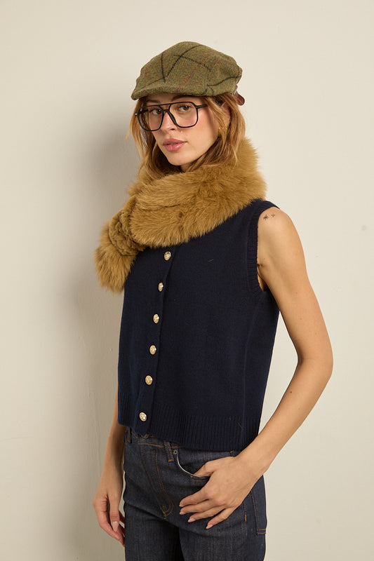 Bufanda zorro pasador rex camel