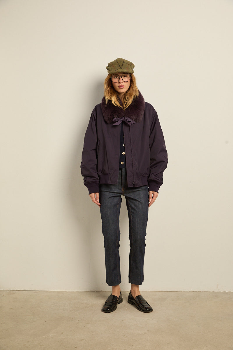 Cuello camisero zorro morado