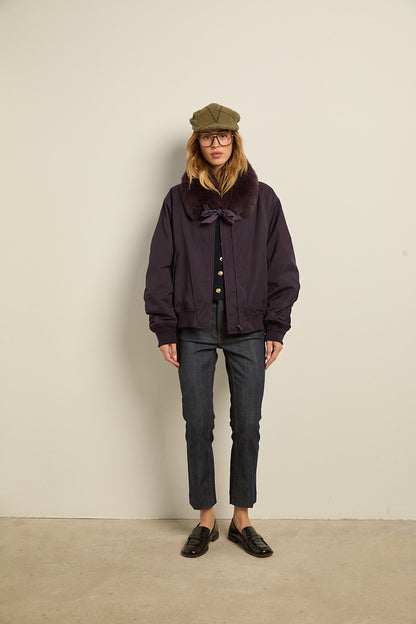 Cuello camisero zorro morado