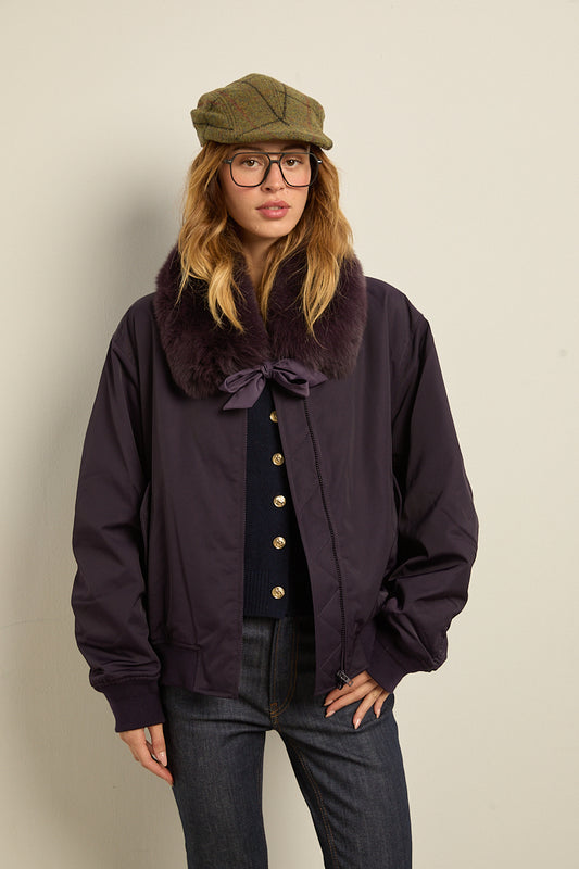 Cuello camisero zorro morado