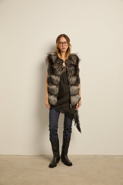 Chaleco zorro natural silver fox